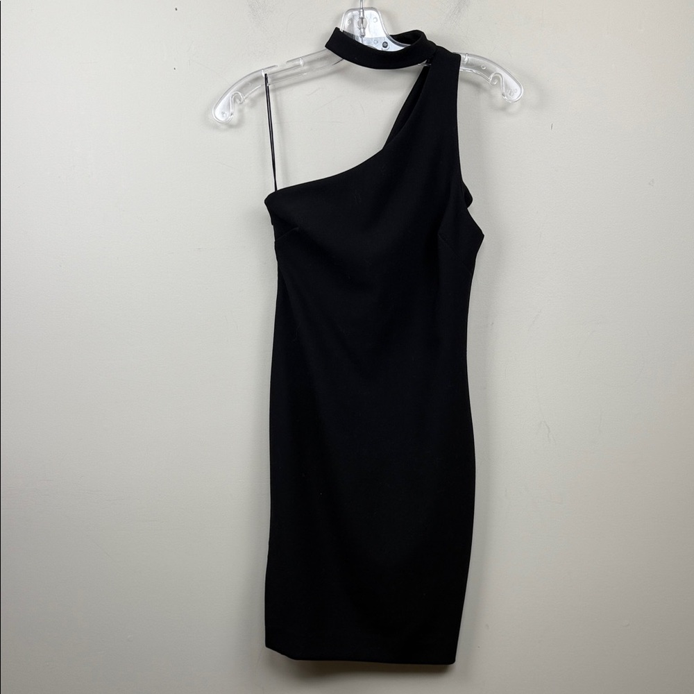 LIKELY X REVOLVE Elegant Black One-Shoulder Dress high neck mini dress 2 lbd